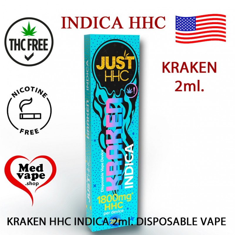 KRAKEN INDICA HHC - 2ml DISPOSABLE VAPE JUSTHHC MEDVAPE KRAKEN INDICA HHC - 2ml DISPOSABLE VAPE JUSTHHC MEDVAPE