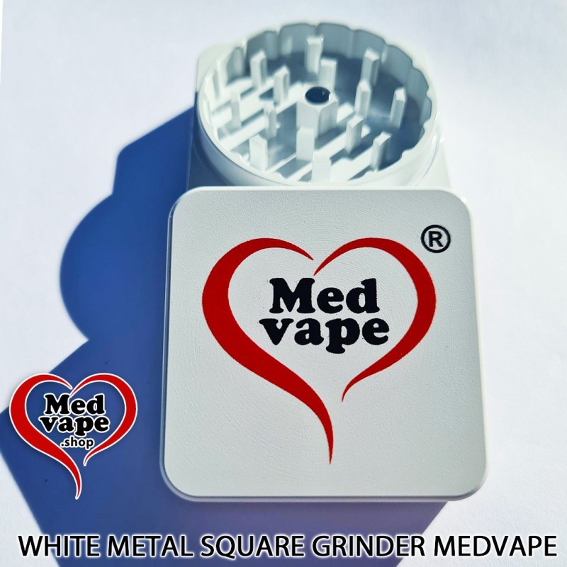 WHITE SQUARE METAL GRINDER 50MM - MEDVAPE THC WEED LEGAL CANNABIS MEDVAPE WHITE SQUARE METAL GRINDER 50MM - MEDVAPE THC WEED LEGAL CANNABIS MEDVAPE