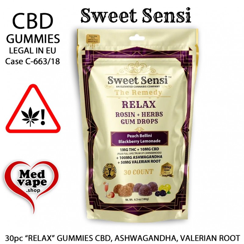 "RELAX" GUMMIES 10mg CBD + 1mg. FULL SPECTRUM 10PC - SWEET SENSI CBG WEED CANNABIS THC "RELAX" GUMMIES 10mg CBD + 1mg. FULL SPECTRUM 10PC - SWEET SENSI CBG WEED CANNABIS THC